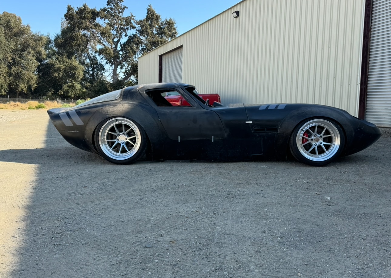 No. 1 — Body fitted, outside the shop — Banshee No. 1 by Vintage Supercars